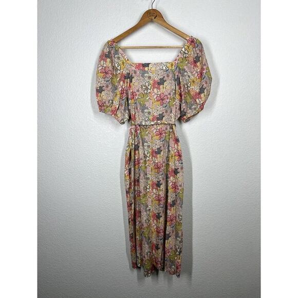 J. Crew Cottage Dress Liberty Mauvey Floral Print Small S Puff Sleeves - Picture 5 of 6